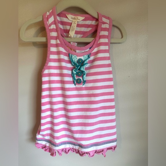 Matilda Jane Other - Matilda Jane Pink and White Striped Kids Tank Top